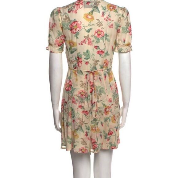 Reformation Cream Floral Wrap Dress size XS NWOT - Picture 3 of 15